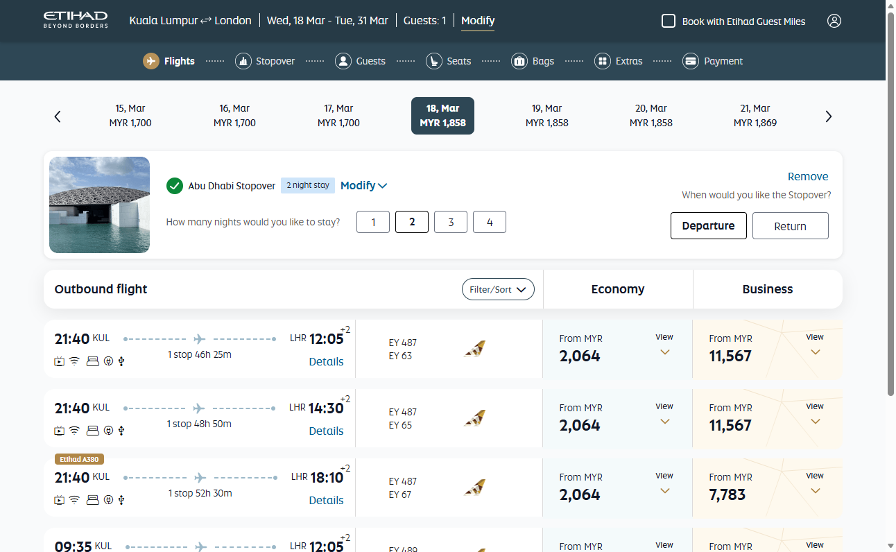 Etihad Stopover Program